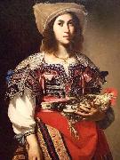 Massimo Stanzione Woman in Neapolitan Costume by Massimo Stanzione 1635 Italian oil painting